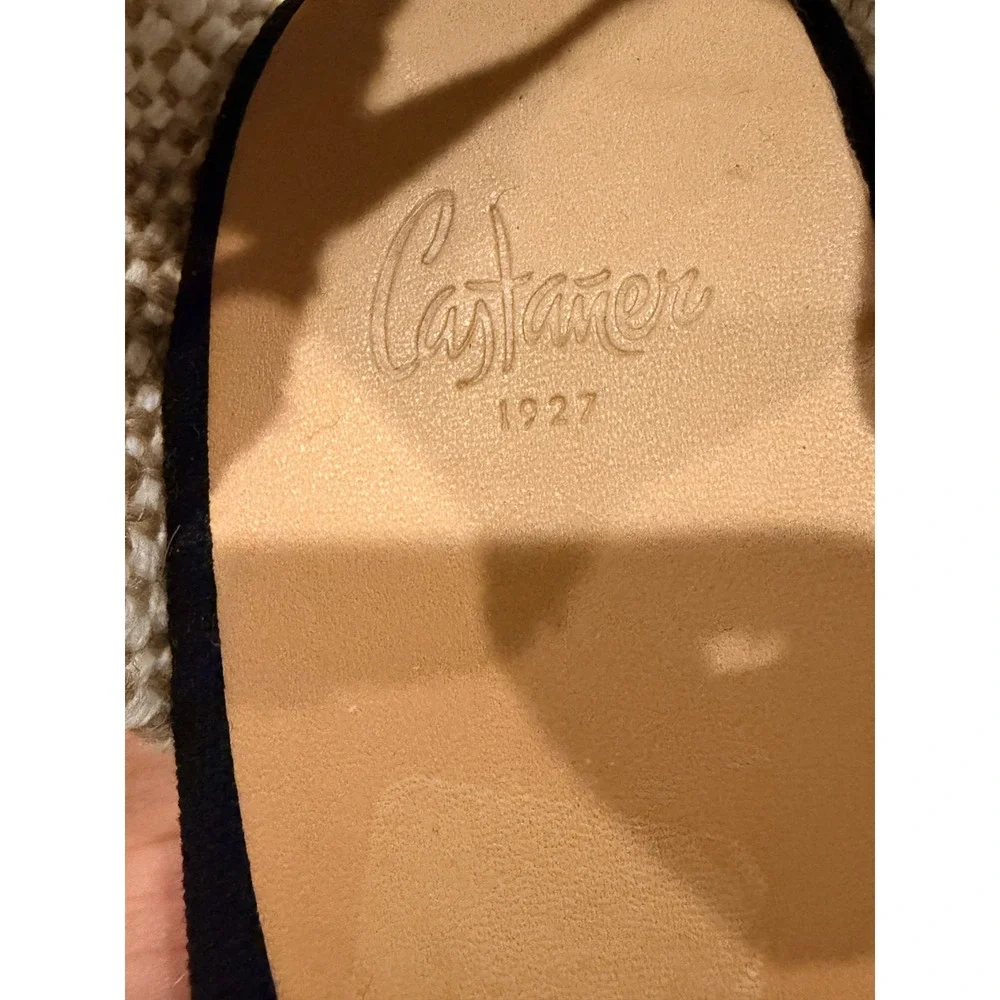 Castañer Cici Espadrille Wedge Sandals US 10 Black Ankle Tie Boho Coastal Resort